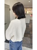 切りっぱなしボブ × 暗めグレージュ