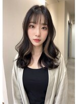 オズ 郡山桑野店(OZ)&nbsp;ベージュグレー黒髪レイヤーくびれヘア小顔10代20代30代40代