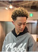 MEN'S HAIRウルフアッシュブラックカルマパーマベリーショート