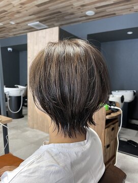 リンクエン(Link enn) 前髪/イメチェン/小顔ショート/ボブルフ/オリーブベージュ/秋色