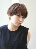 くびれショート・ボブ/丸顔/前髪あり/絶壁解消/40代/30代/長め