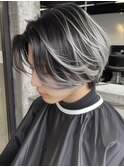 xメンズバレイヤージュ/ブルーブラック/韓国マッシュ