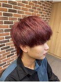 ボルドーカラー/マッシュウルフ/20代/30代/40代/50代
