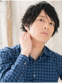 斜めバングダウンパーマフェザーショートo札幌月寒