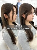 韓国ヘア　2wayバング  レイヤーカット くびれヘア  顔周り