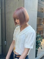 ガリカ 渋谷(Gallica)&nbsp;ハイトーンボブケアブリーチカラーミルクティーピンクベージュ