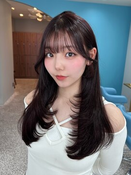 ボタン 熊本(VOTAN) 透ける暗髪/レイヤーカット/顔まわり/韓国ヘア/熊本美容室