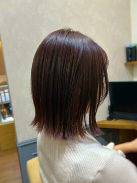 カミケン 清明店(kamiken.) レッドブラウンカラー×外はねボブ【カミケン清明店/福島】