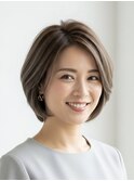 白髪ぼかしハイライトブリーチミルクティーベージュ
