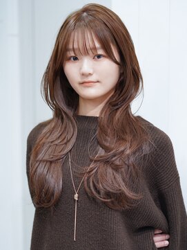 アルバム 池袋(ALBUM) ロング顔周りレイヤー前髪カットオリーブベージュ_F21737