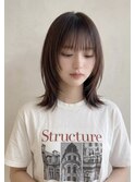 大人可愛い外ハネミディアム/ピンクグレージュ/20代30代40代