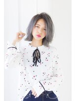 プライズ アイリス 池袋東口店(prize Iris)&nbsp;切りっぱなしボブ/ハイトーングレー【池袋/池袋東口/池袋駅1分】