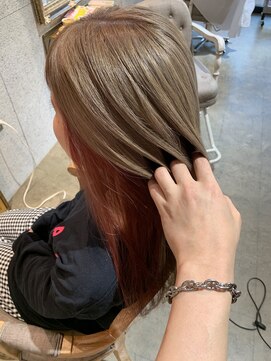 ナブラ(NABLA) ミルクティーインナーカラーレッド『倉敷美容室』『ナブラ』