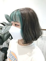 アドゥーノ(adn) 人気のフェイスフレーミング×ミント☆定番ボブ