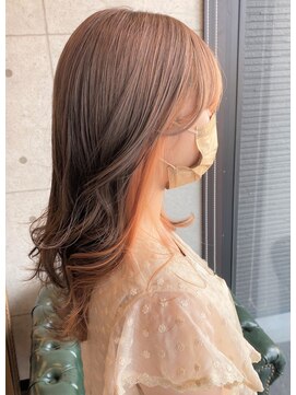 ヘアサロン レゴリス 都城店(REGOLITH) 『 明るめミルクティ☆ インナーオレンジカラー 』