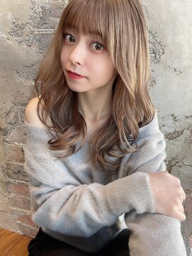 アフロート ルヴア(AFLOAT RUVUA) 20代30代大人かわいいセミロングヘア★ベージュ