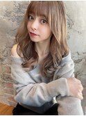 20代30代大人かわいいセミロングヘア★ベージュ