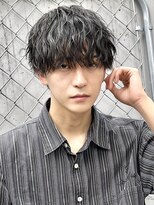 波巻きスパイラルパーマツイストスパイラルツーブロック