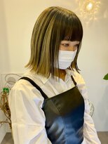 ギグスダブル 栄久屋大通店(gigs double)&nbsp;before有り デザインボブ×コントラストデザイン