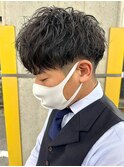 ツイストスパイラルパーママッシュメンズパーマ波巻きパーマ