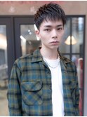 束感モテる/ツーブロック/黒髪ピンパーマ/ショートマッシュ
