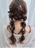 ライブ参戦hair☆編み込みツイン