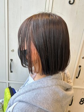 ルプラ チッタ(le-pla Citta) ボブ/インナーカラー/アッシュオレンジ