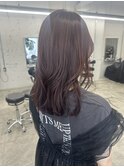 ブリーチなしレッドブラウンカラー