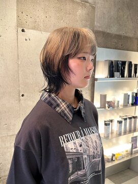 レイヤーカット/ミディアム/デザインカラー/ブリーチ/ルーツカラ