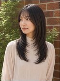ローレイヤー顔周りレイヤーカット3Dレイヤー小顔ロング
