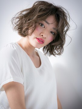 カバーヘア ブリス 川口(COVER HAIR bliss) くせ毛風カールの抜け感小顔大人ボブｗ川口20代30代40代