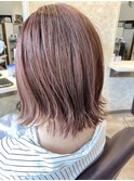 ラベージュくすみピンク/切りっぱなしボブ