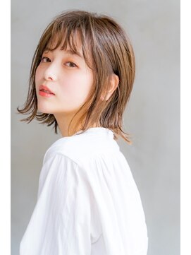 エイミー(Aimee) Aimee町田切りっぱなしボブ×インナーオレンジベージュ