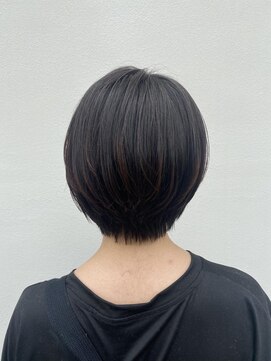 アドラーブル けやき通り店(adorable) 30代40代50代★暗髪×大人かわいい前下がりナチュラルショート