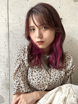 エミュ 天文館店(eMu) カシスピンクにインナーカラーピンク