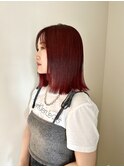 似合わせ小顔ミディアム× 暖色カラー デザインカラー