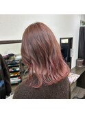 裾カラーピンク