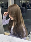 ブリーチなしで作るヘーゼルベージュ♪