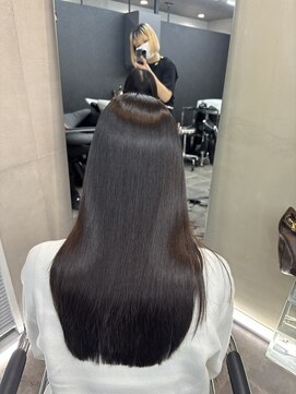 ファビ 渋谷(Fab) くびれヘア/暗めカラー/アプリコットオレンジ/縮毛矯正