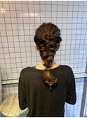 あみ下ろし　編みたらし　ヘアアレンジ　ヘアセット　結婚式ヘア