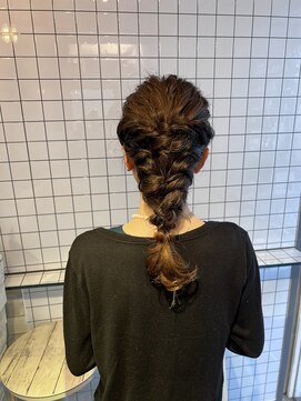 ヘアー アレス(hair ales) あみ下ろし 編みたらし ヘアアレンジ ヘアセット 結婚式ヘア