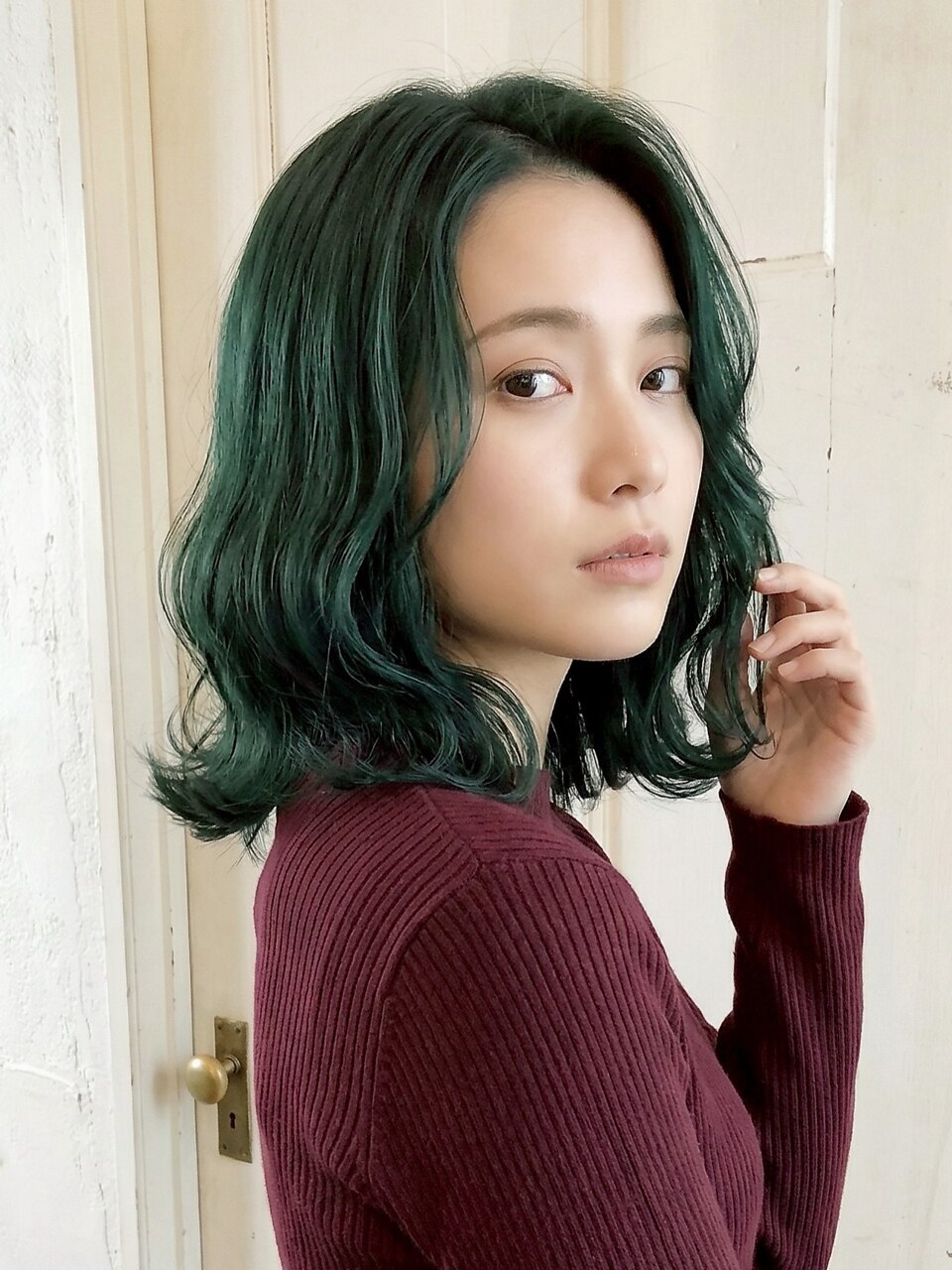 ミディアム｜アッシュグリーン｜ダブルカラー：L267820379｜エノア