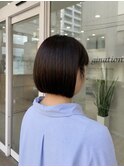 透明感ラベンダーグレーボブ