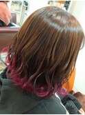 切りっぱなしボブ+裾カラー