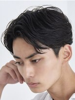 センターパートニュアンスパーマガイルヘアコンマヘア黒髪