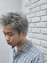 透明感ブリーチカラーで垢抜けヘアに/池袋駅/メンズパーマ/ケアブリーチ/メンズカット