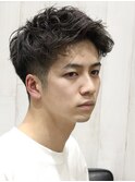 爽やかツーブロックビジネスショート理容室