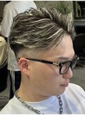 メンズハイライトメッシュ金髪金メッシュ