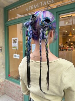 エルミタージュ(HERMITAGE)の写真/【梅田/ブリーチ】ブリーチあり・なしも自由自在！“抜け感x透明感”を叶えるデザインカラーで、理想の私に