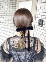 フェリーチェ(Felice)&nbsp;編みおろし ヘアセット ベロアリボン 参列ヘア お呼ばれヘア
